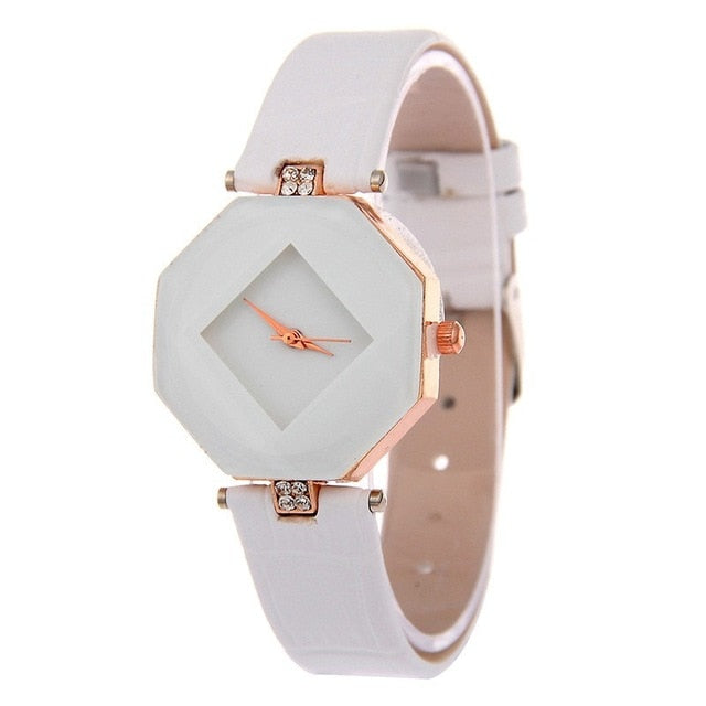 Women Watches  Crystal Leather Quartz