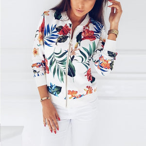 Short Outwear  Floral Women Jacket Printed for Autumn and winter