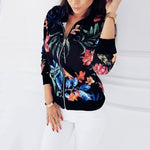 Short Outwear  Floral Women Jacket Printed for Autumn and winter