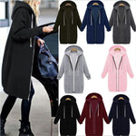 Autumn Winter Women Long Jacket Hoodies Sweatshirt