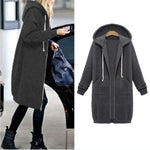 Autumn Winter Women Long Jacket Hoodies Sweatshirt