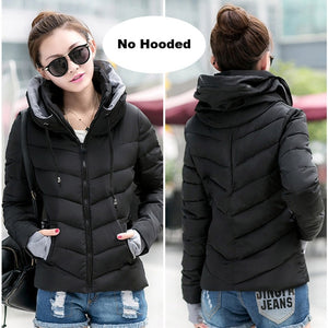 Winter women Cotton slim Outerwear solid   Jacket Plus Size