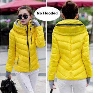 Winter women Cotton slim Outerwear solid   Jacket Plus Size