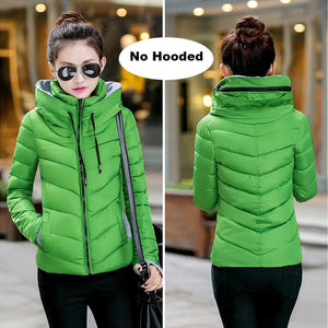 Winter women Cotton slim Outerwear solid   Jacket Plus Size