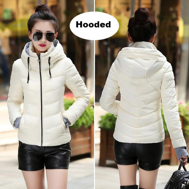 Winter women Cotton slim Outerwear solid   Jacket Plus Size