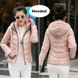 Winter women Cotton slim Outerwear solid   Jacket Plus Size