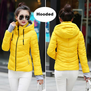 Winter women Cotton slim Outerwear solid   Jacket Plus Size