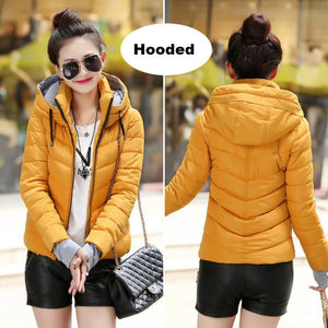 Winter women Cotton slim Outerwear solid   Jacket Plus Size